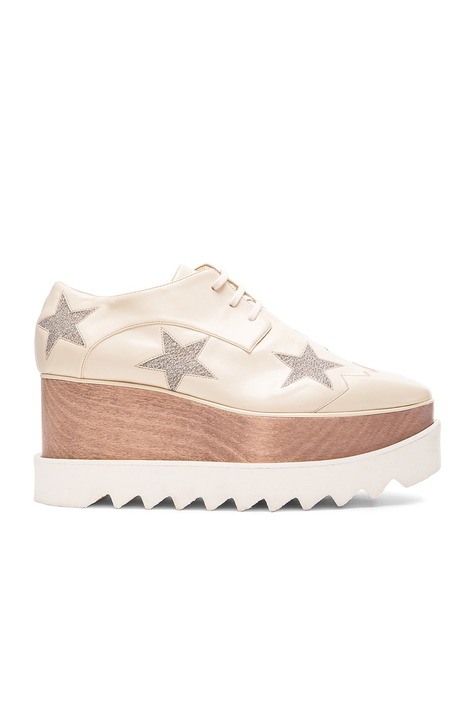 Image 1 of Stella McCartney Elyse Star Platform Shoes in Ecru & Osmium