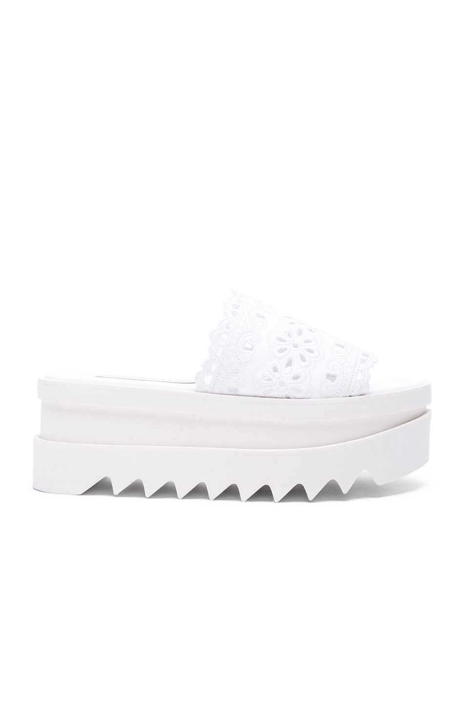 Image 1 of Stella McCartney Slide Lace Platform Sandals in White