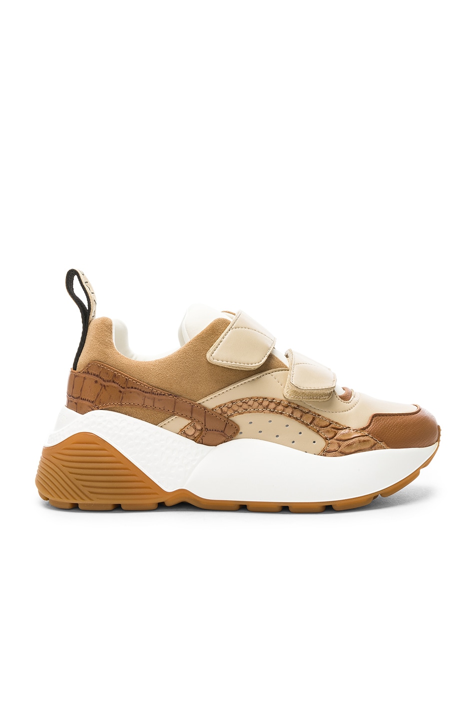 Image 1 of Stella McCartney Eclypse Velcro Strap Sneakers in Tan & White