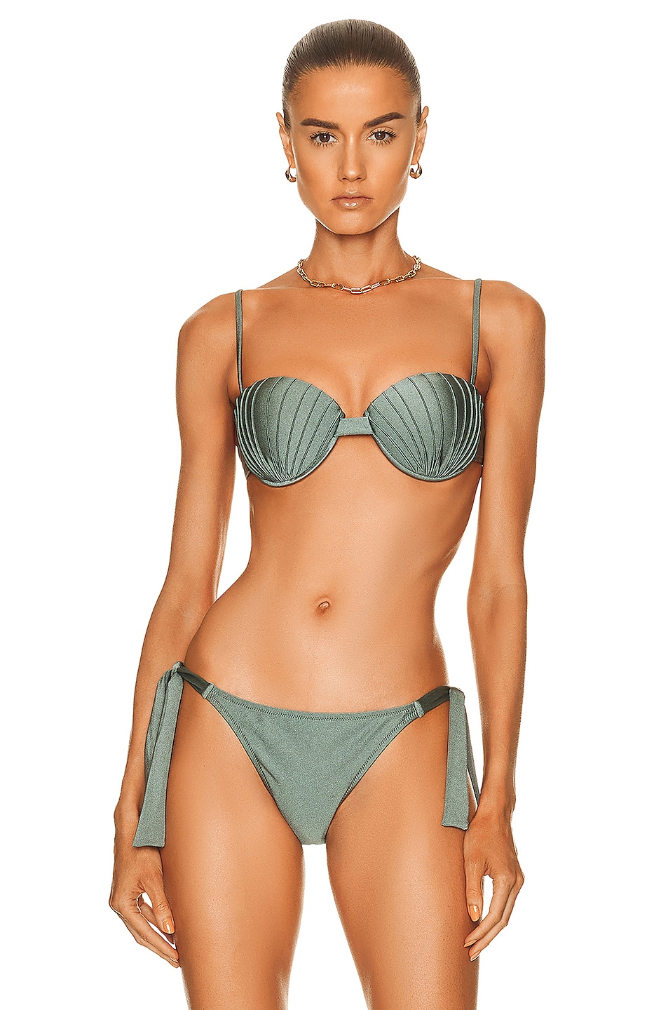 Image 1 of Shani Shemer Marla Bikini Top in Olive Green