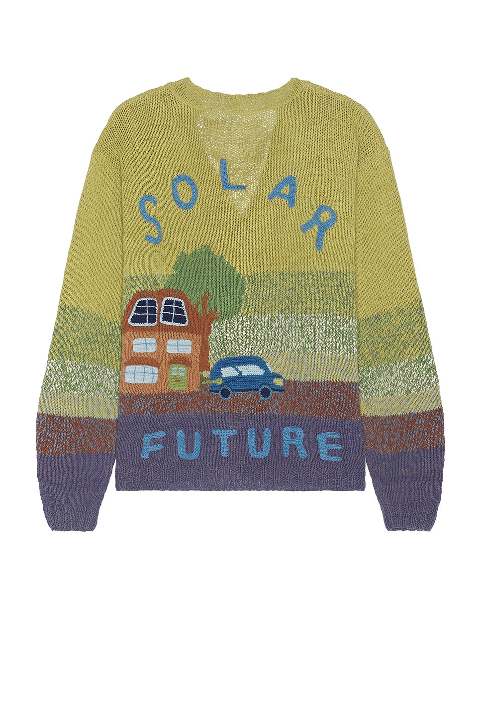 Shop Story Mfg. Hand Knit Twinsun Cardigan In Sage Solar Future