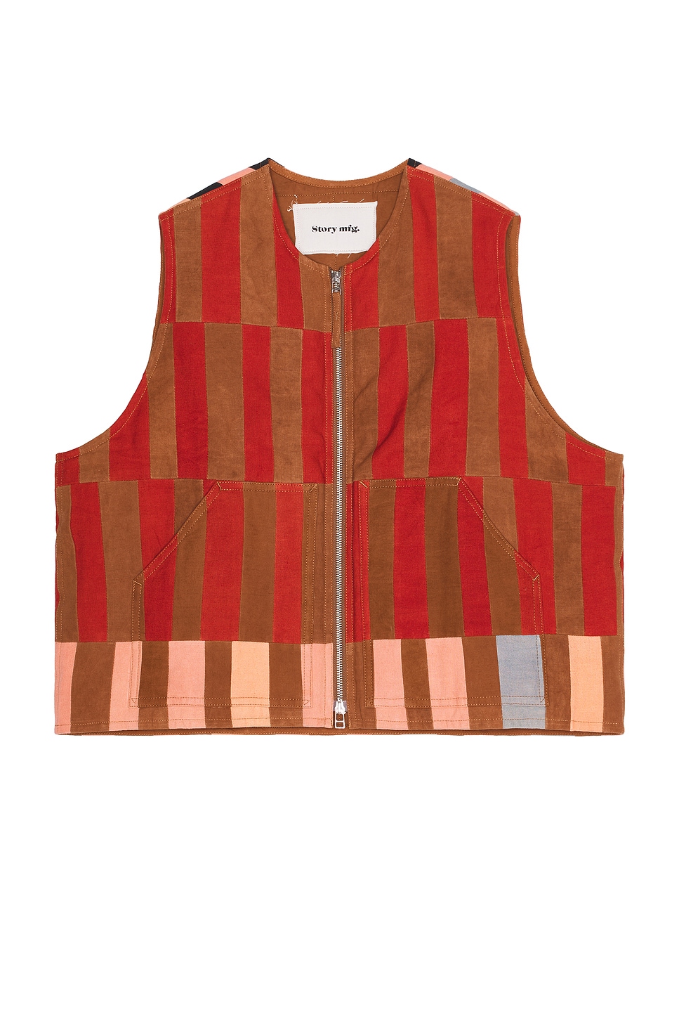 Story Mfg. Saturn Vest In Stripe Patchwork