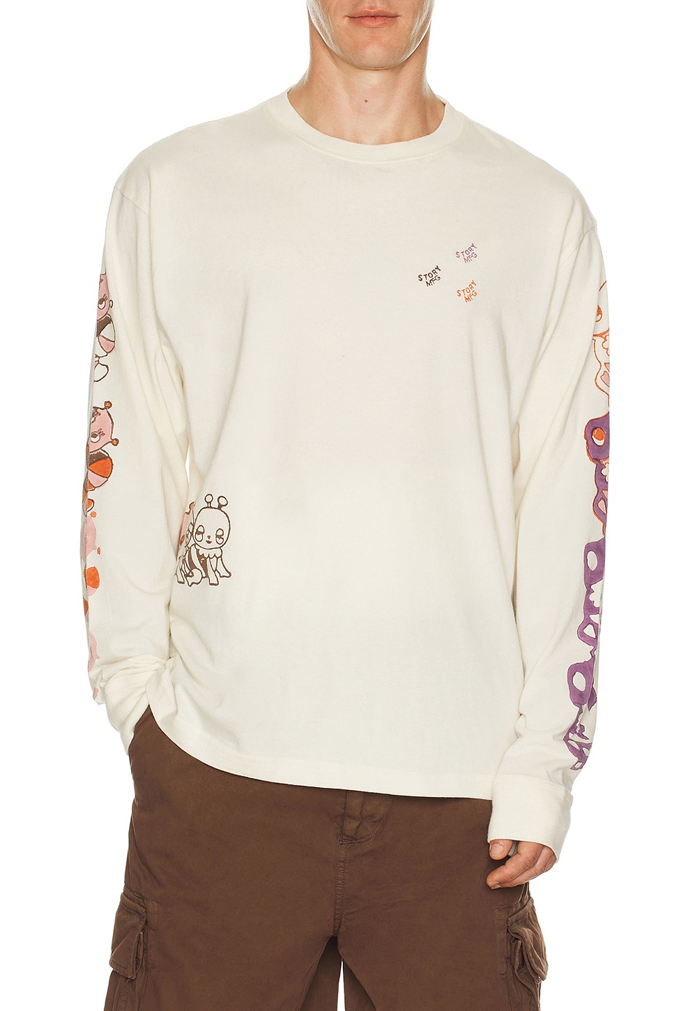 Image 1 of Story mfg. Grateful Long Sleeve Tee in Ecru Earth Trip