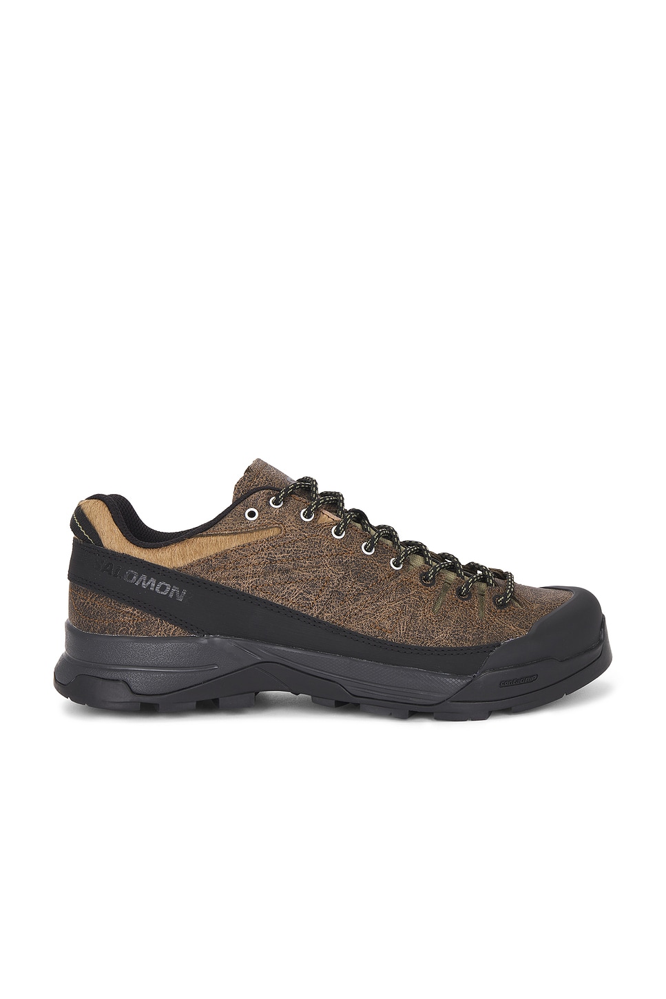 Image 1 of Salomon X-ALP LOW DISTRESSED LEATHER in Dark Earth, Black, & Deep Lichen Green