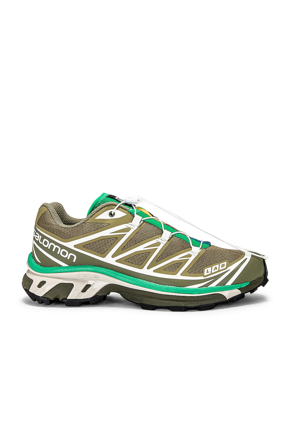 Image 1 of Salomon XT-6 Sneaker in Dried Herb, Deep Lichen Green, & Bright Green