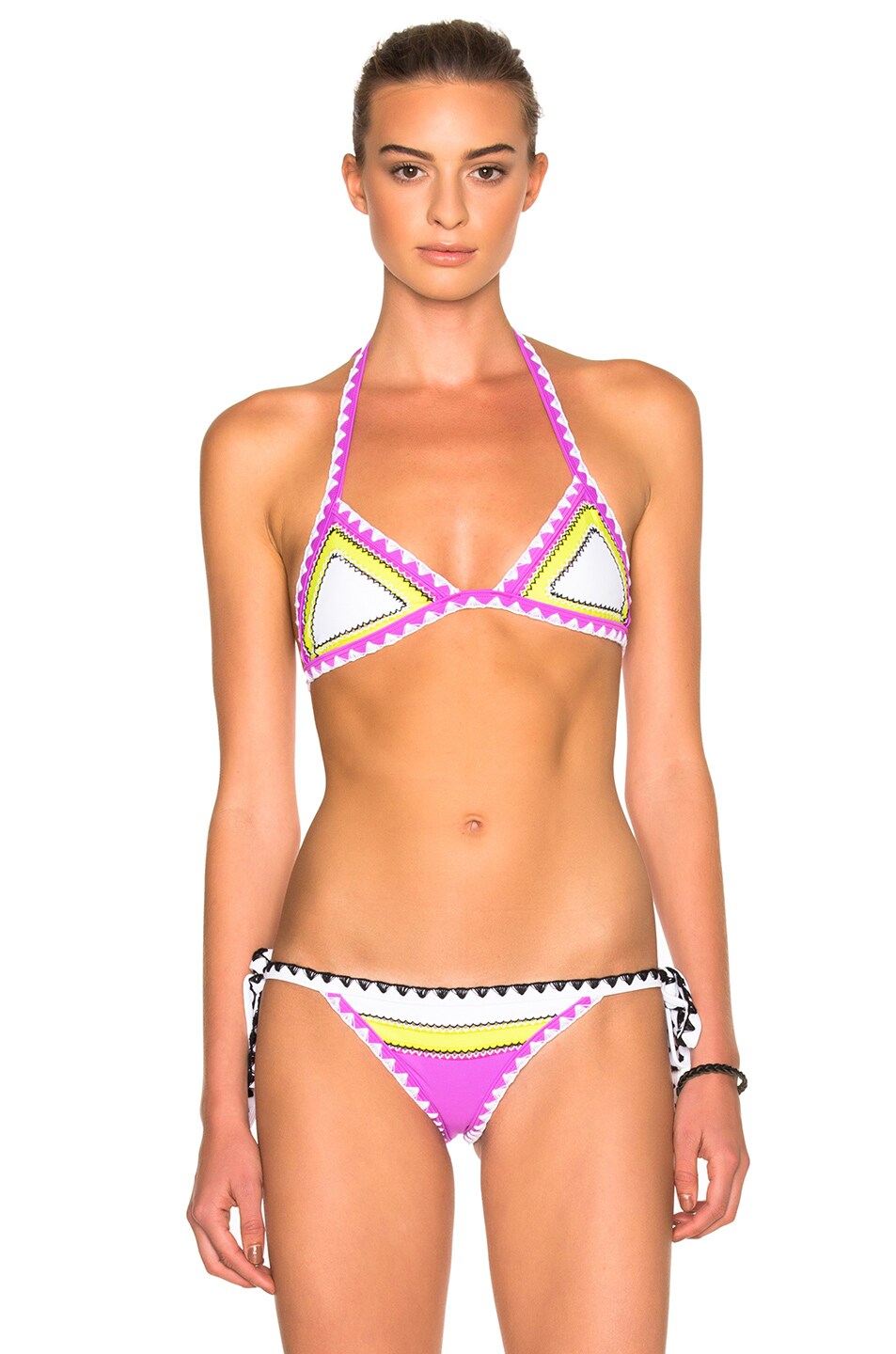 Image 1 of SAME Swim Catch Bikini Top in Lime Sherbet