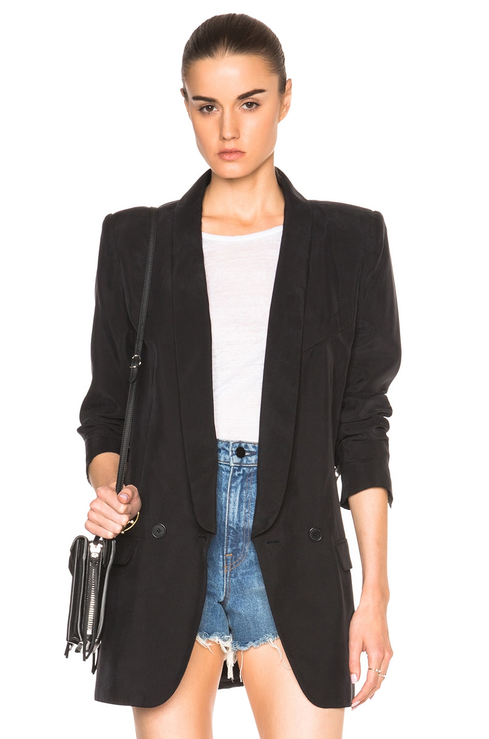 Черный пиджак удлиненный с чем носить