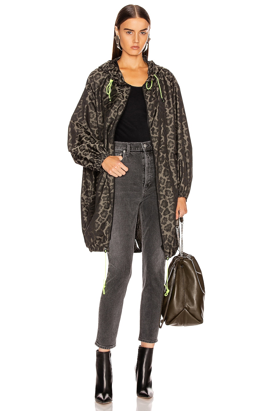 Image 1 of Smythe Anorak Jacket in Leopard & Neon