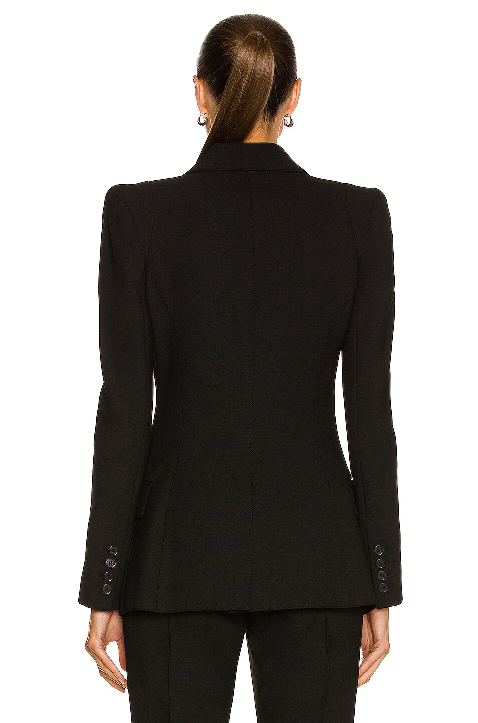 Smythe Tuxedo Pagoda Blazer in Black & Black Velvet | FWRD