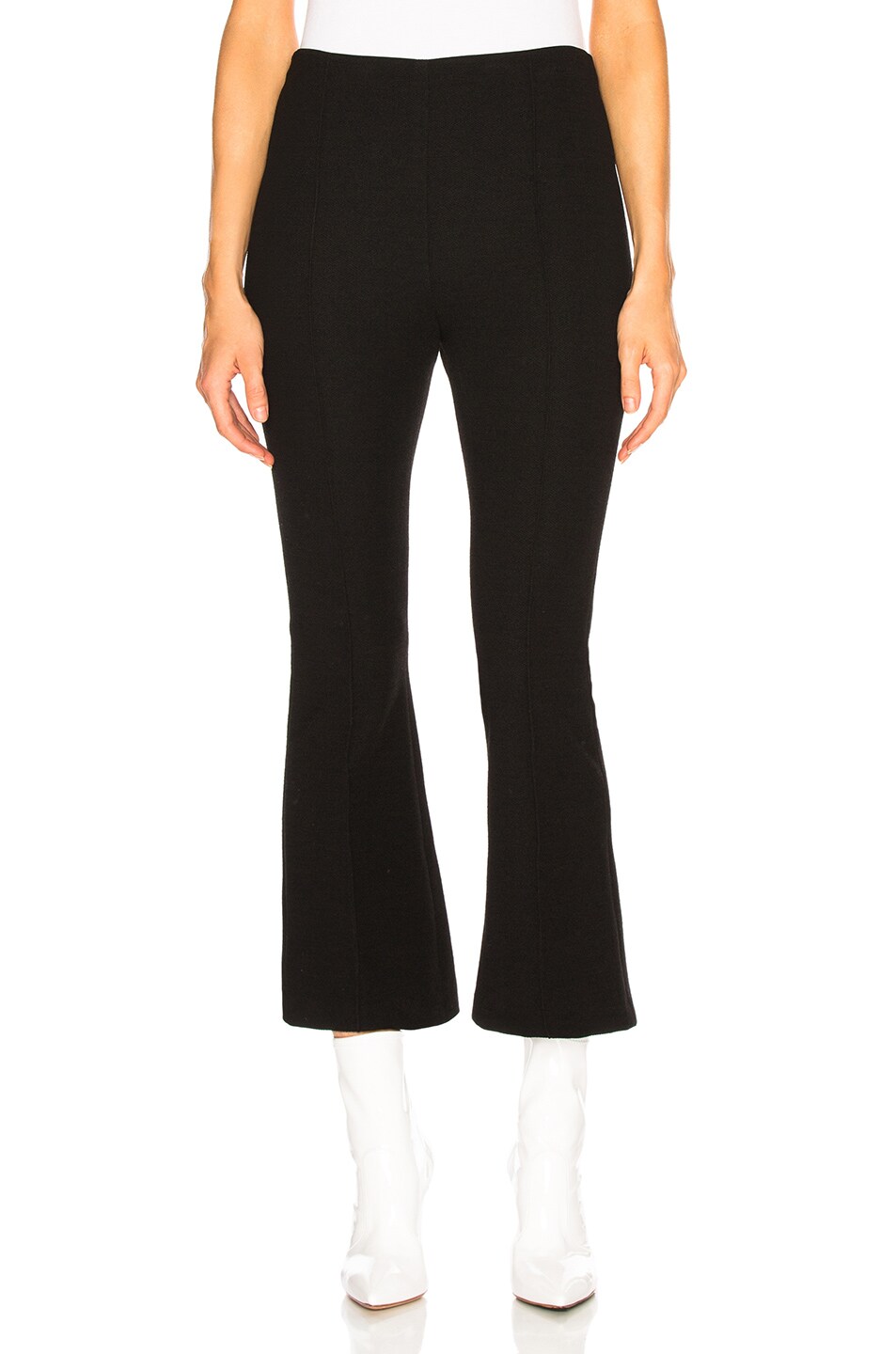 Image 1 of Smythe Pull On Cropped Kick Pant in Black Pique