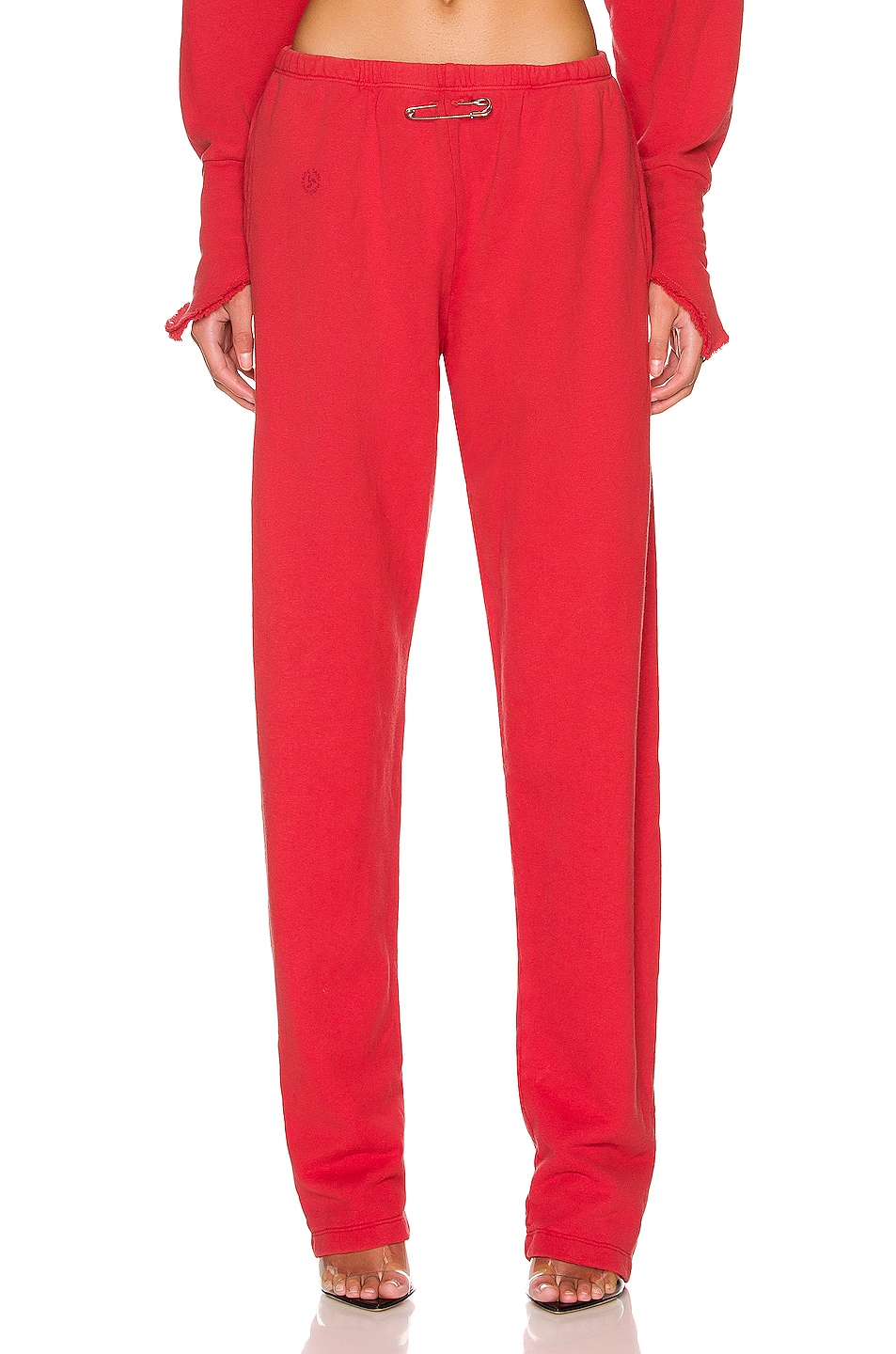 SAMI MIRO VINTAGE Safety Pin Sweatpants in Red FWRD