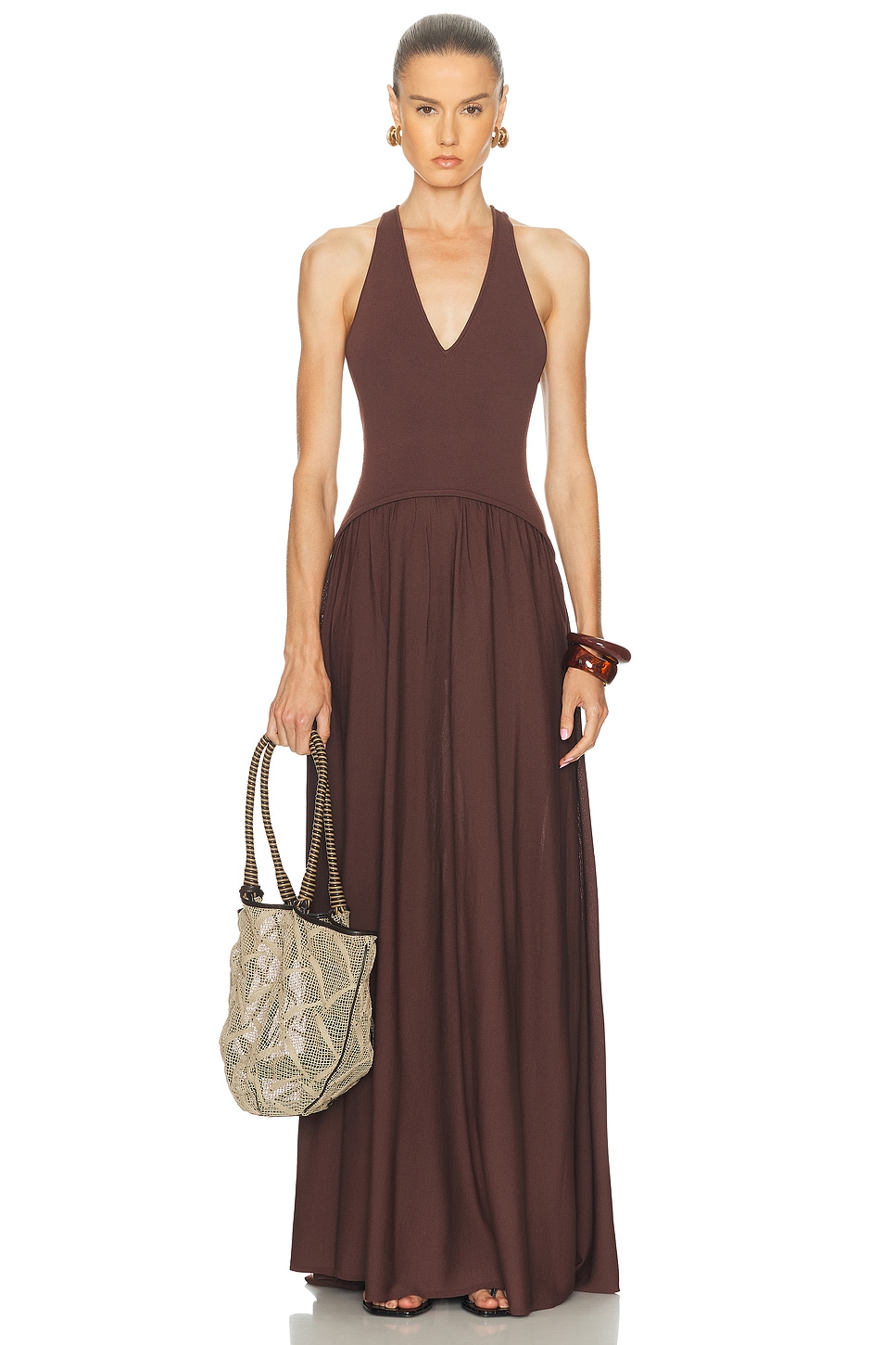 Image 1 of Solid & Striped The Maggie Dress in Raisin Brown