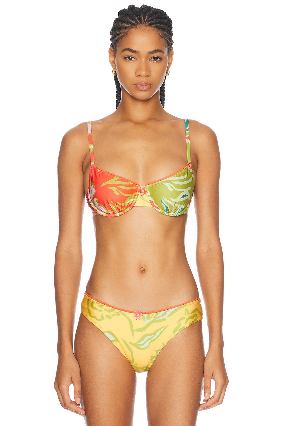 The Daphne Bikini Top in Green,Orange