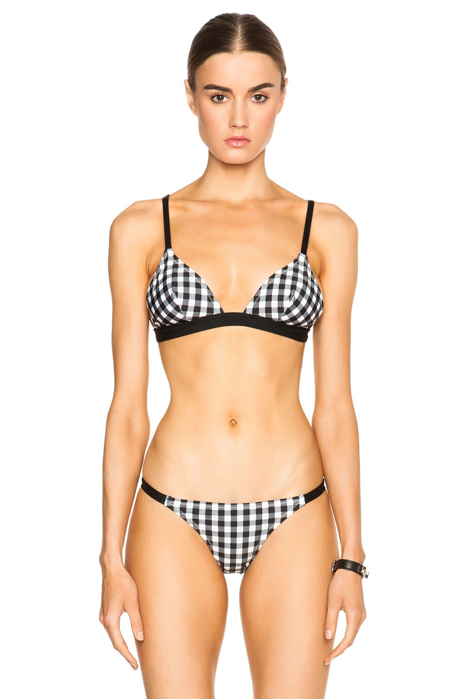 Image 1 of Solid & Striped Morgan Bikini Top in Black & White Gingham