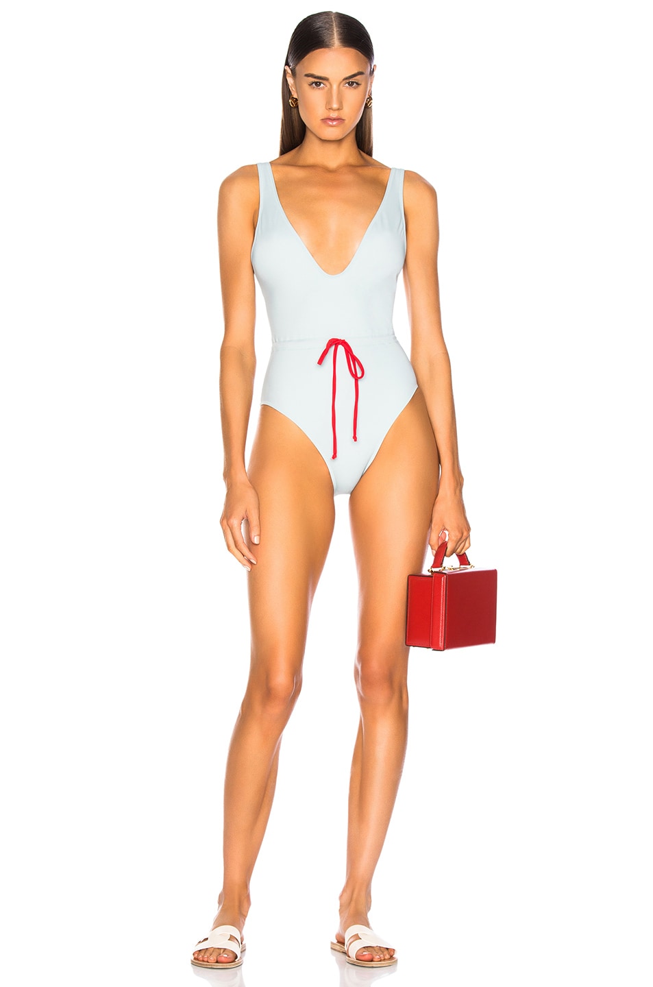 Image 1 of Solid & Striped Michelle Tie Swimsuit in Sky