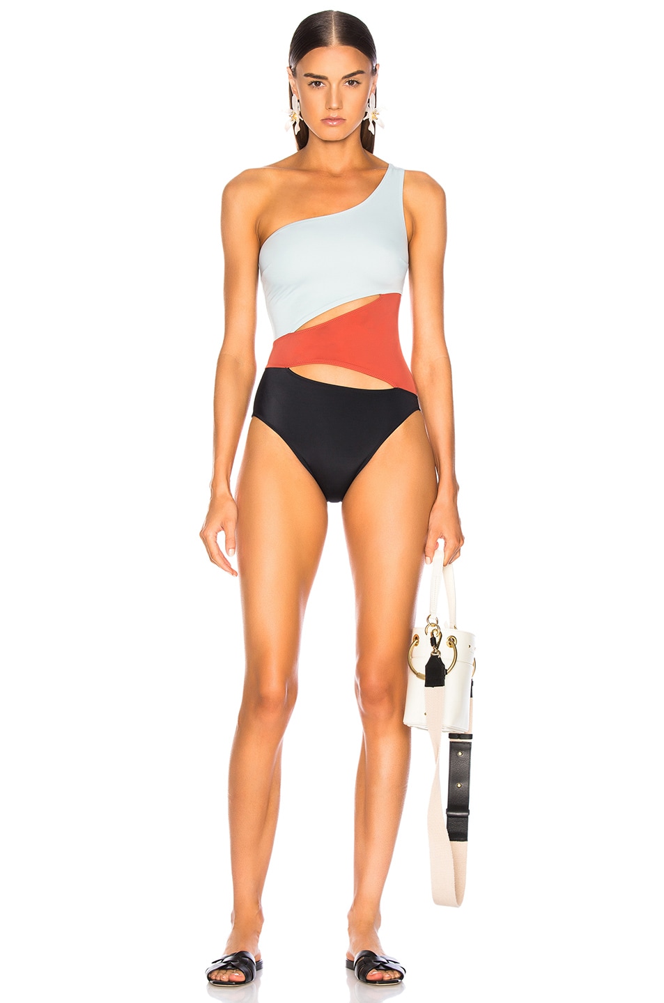 Image 1 of Solid & Striped Louise Swimsuit in Riad, Sky & Black