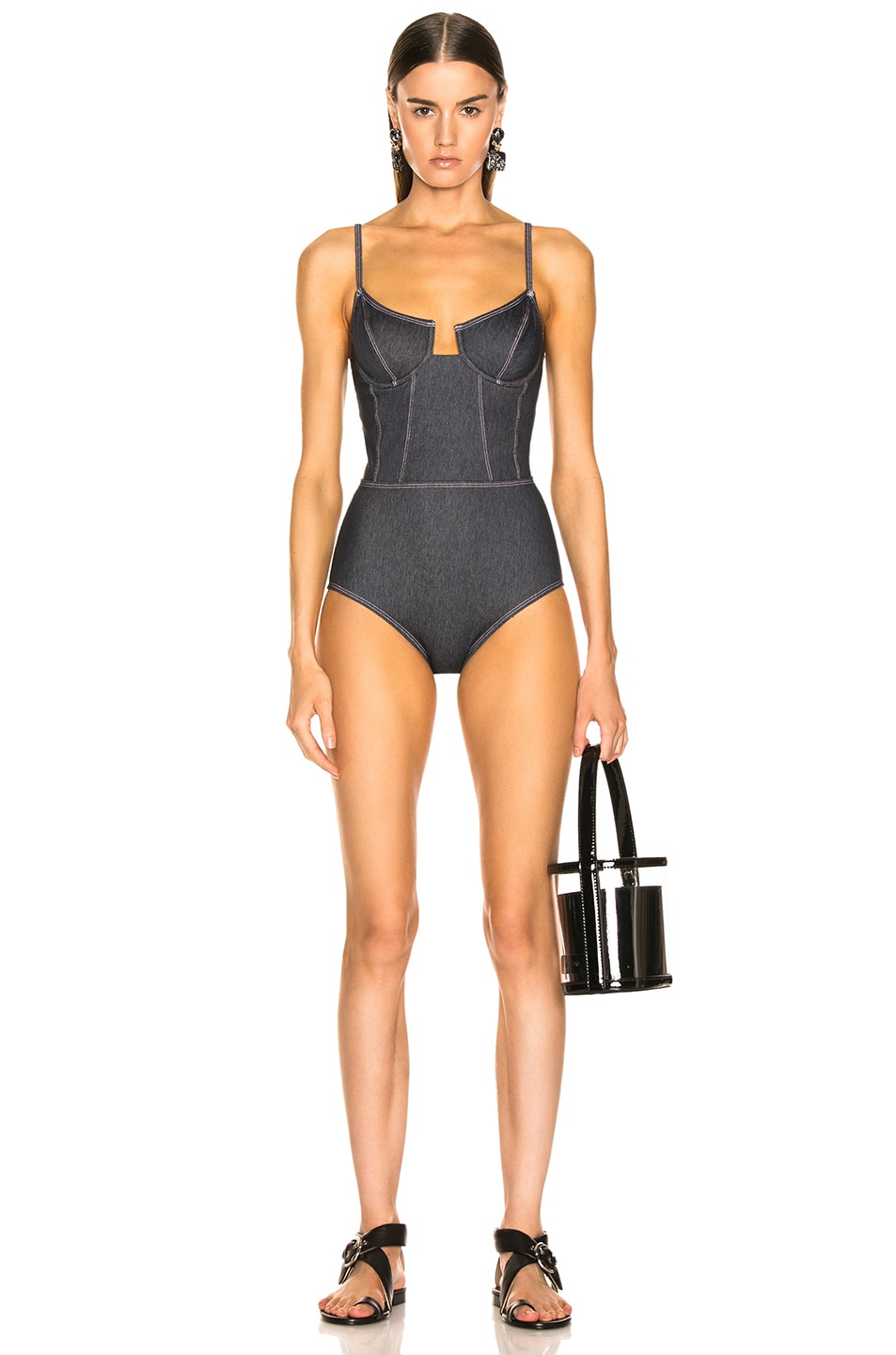 Image 1 of Solid & Striped Veronica Swimsuit in Denim
