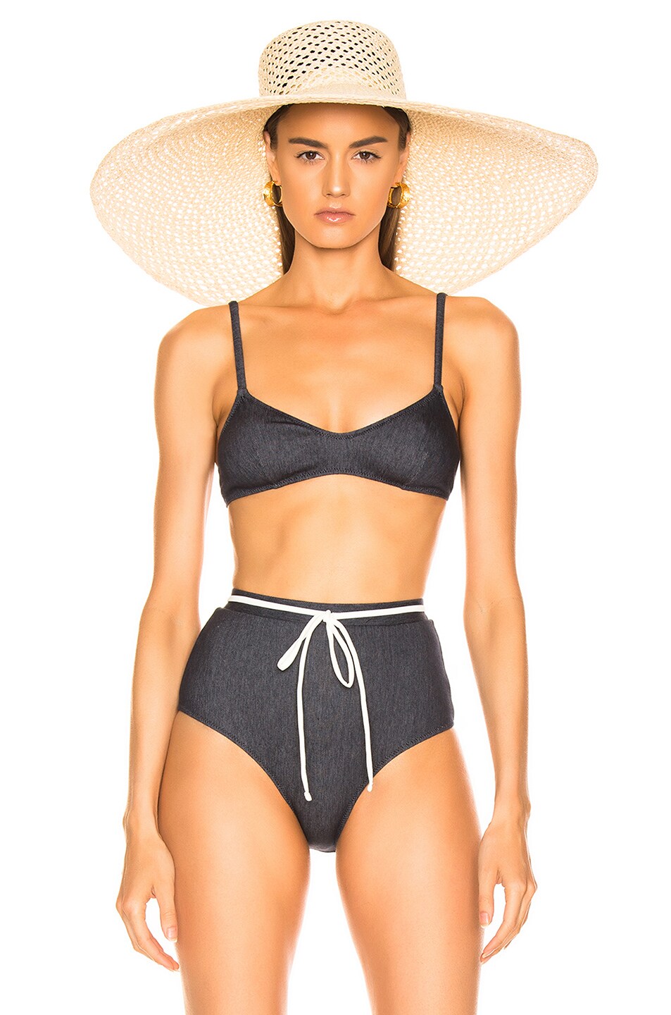 Image 1 of Solid & Striped Cora Bikini Top in Denim