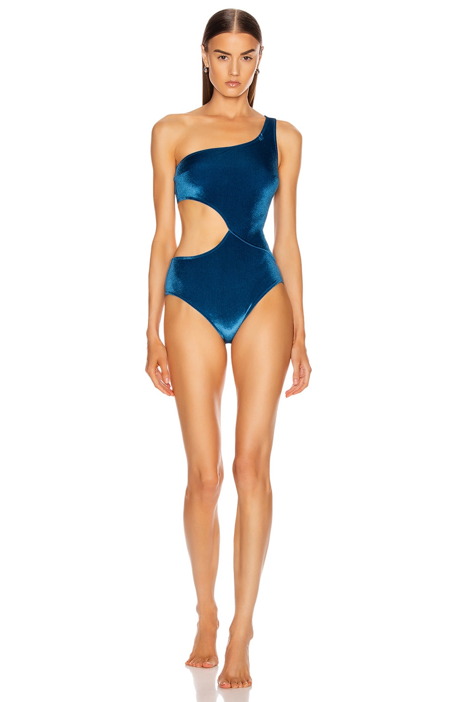 Image 1 of Solid & Striped Claudia Swimsuit in Aqua Velvet
