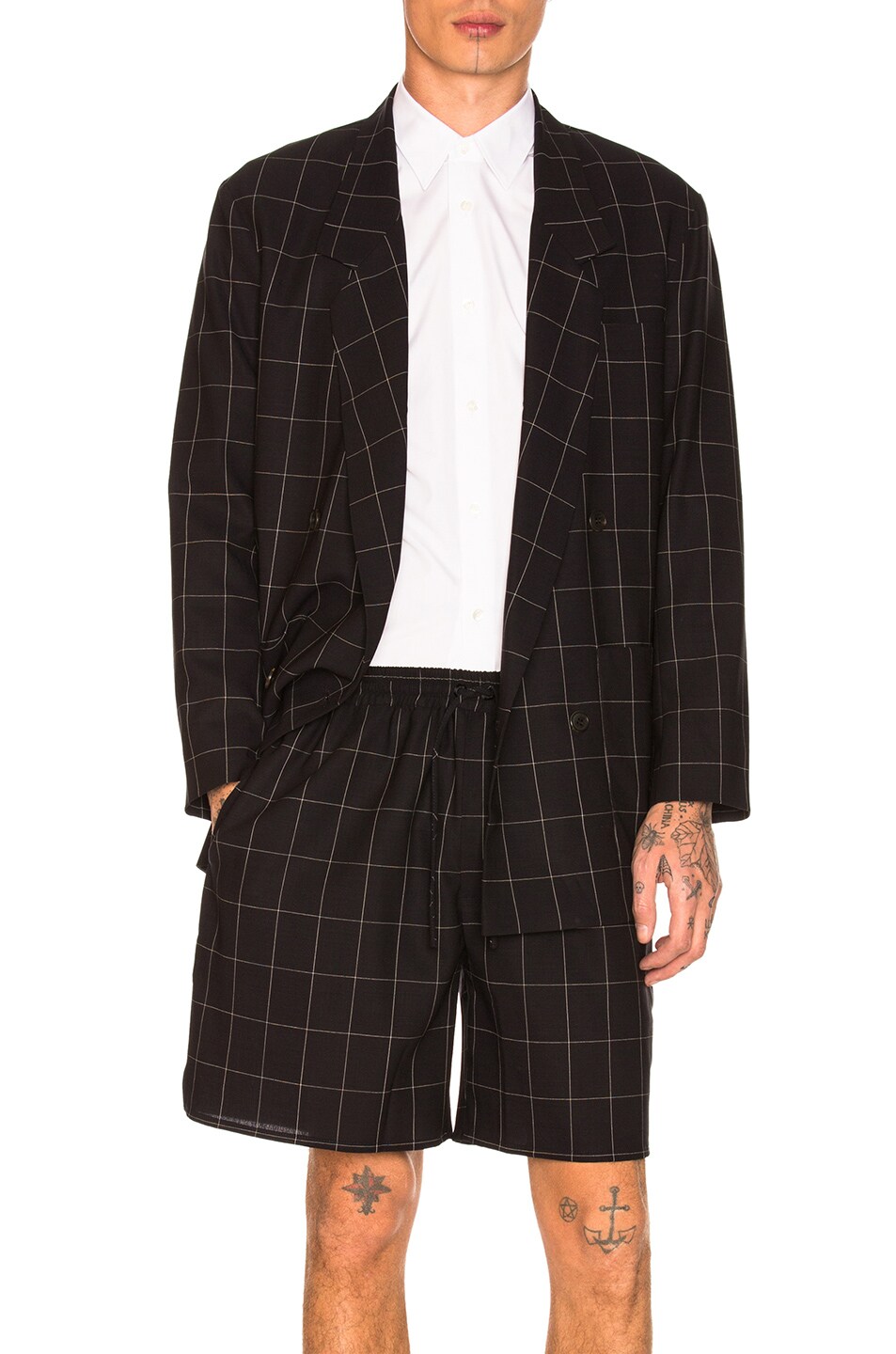 Image 1 of Second/Layer Double Breasted Jacket in Black & White Check