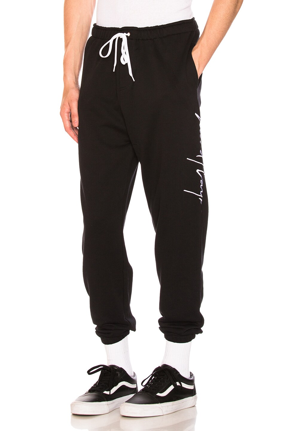 Image 1 of Second/Layer Large Script Sweatpants in Black