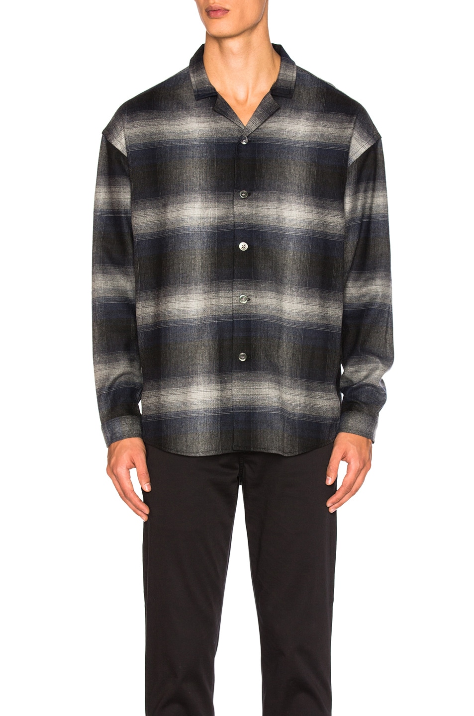 Image 1 of Second/Layer Camp Collar Oversize Shirt Jacket in Hombre