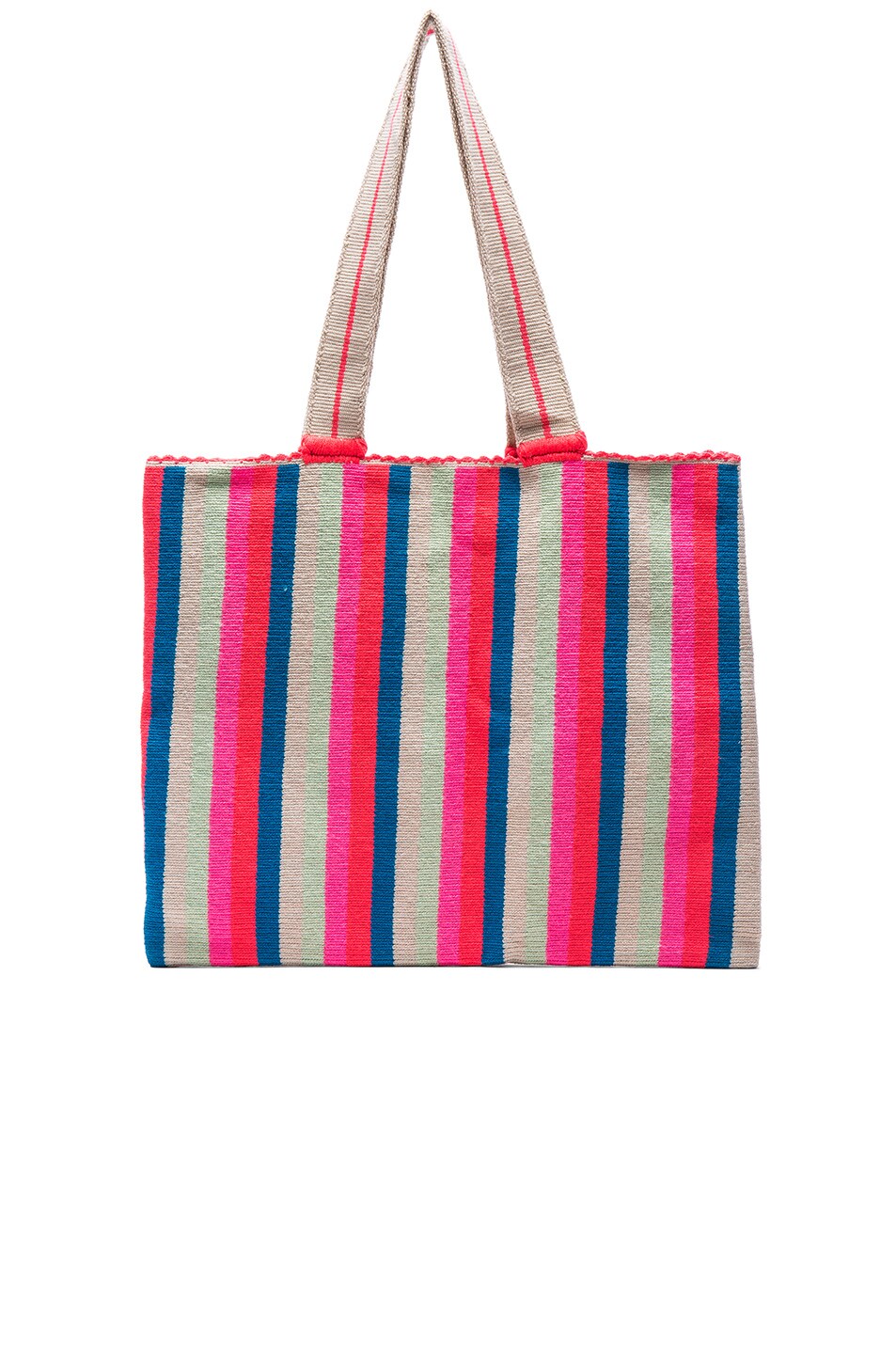 Image 1 of Sophie Anderson Alula Tote in Coral Lime & Royal Blue