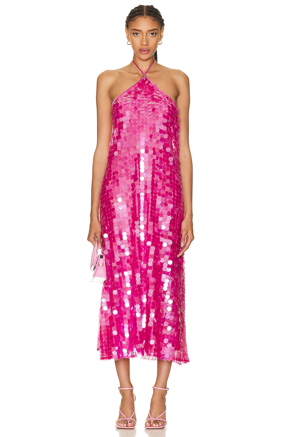 Saks Potts Polly Dress in Pink Sequin FWRD