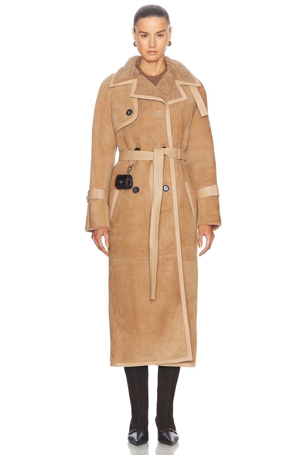 Shop Saks Potts Alexa Coat In Tan