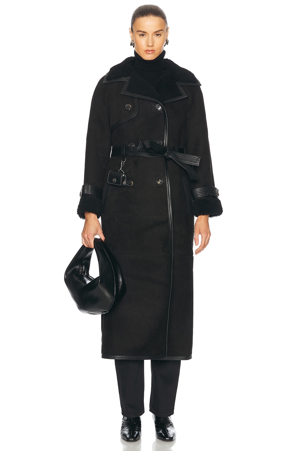 Alexa Trench Coat in Black