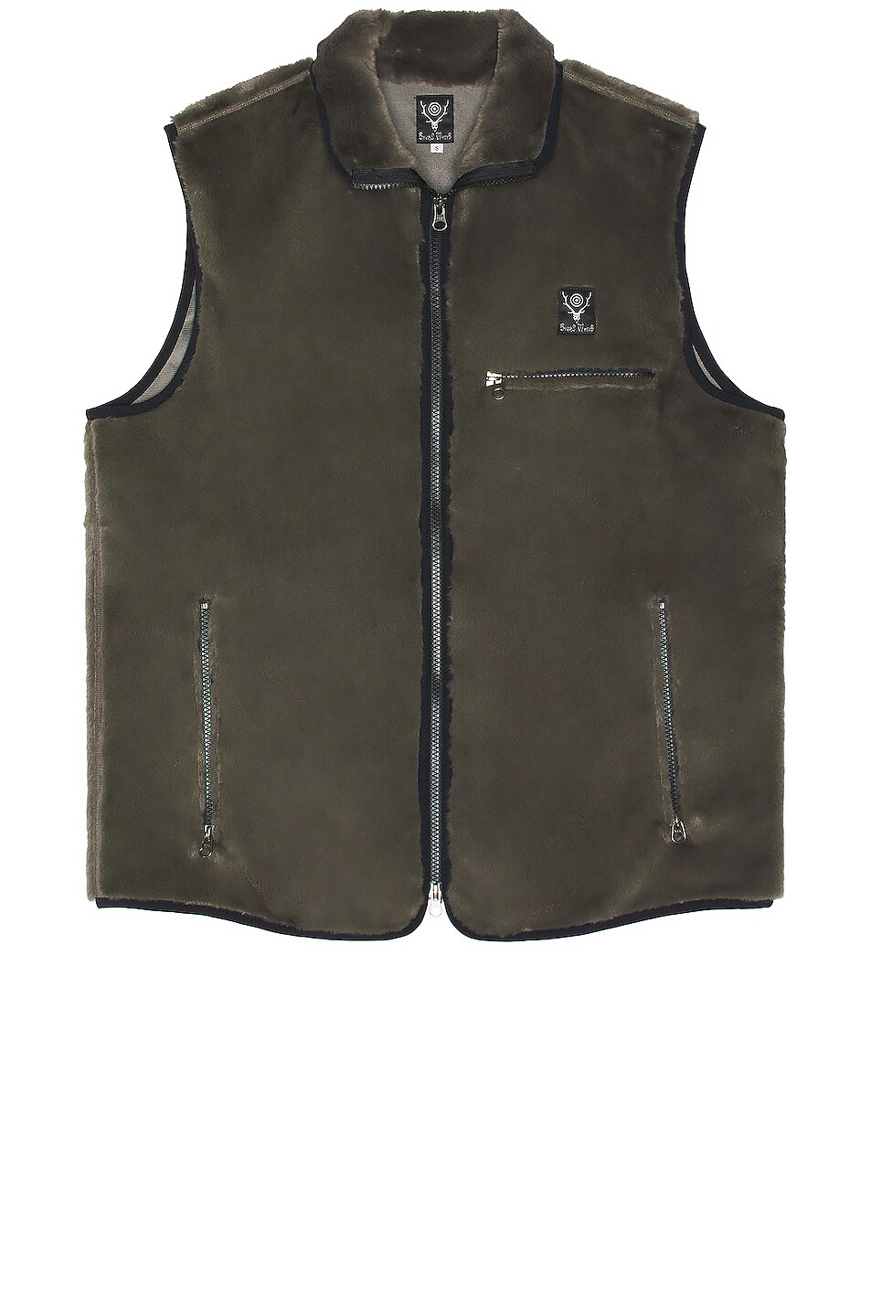 Image 1 of South2 West8 Piping Vest in Charcoal