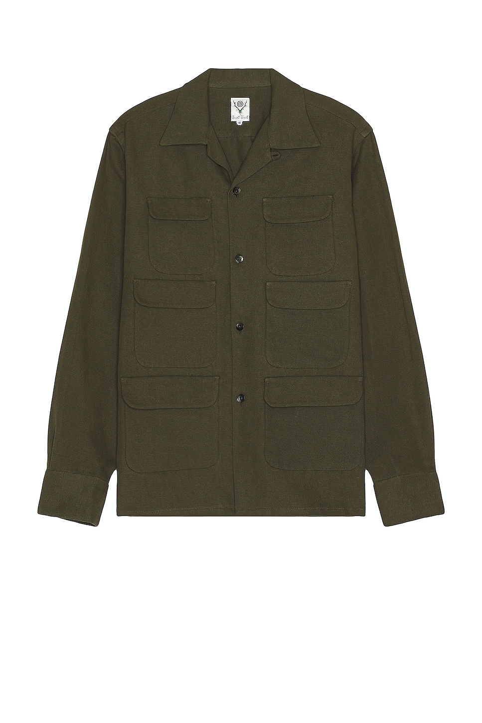 Image 1 of South2 West8 6 Pocket Classic Shirt in Olive