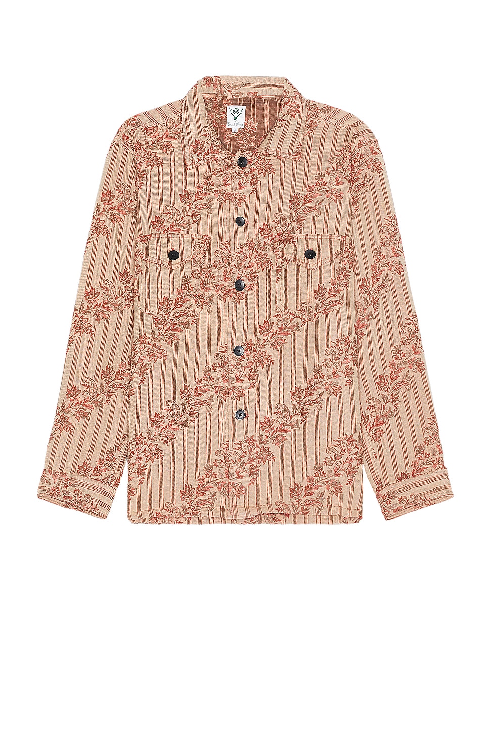 Image 1 of South2 West8 Smokey Shirt Cotton Jacquard Paisley in C-Beige