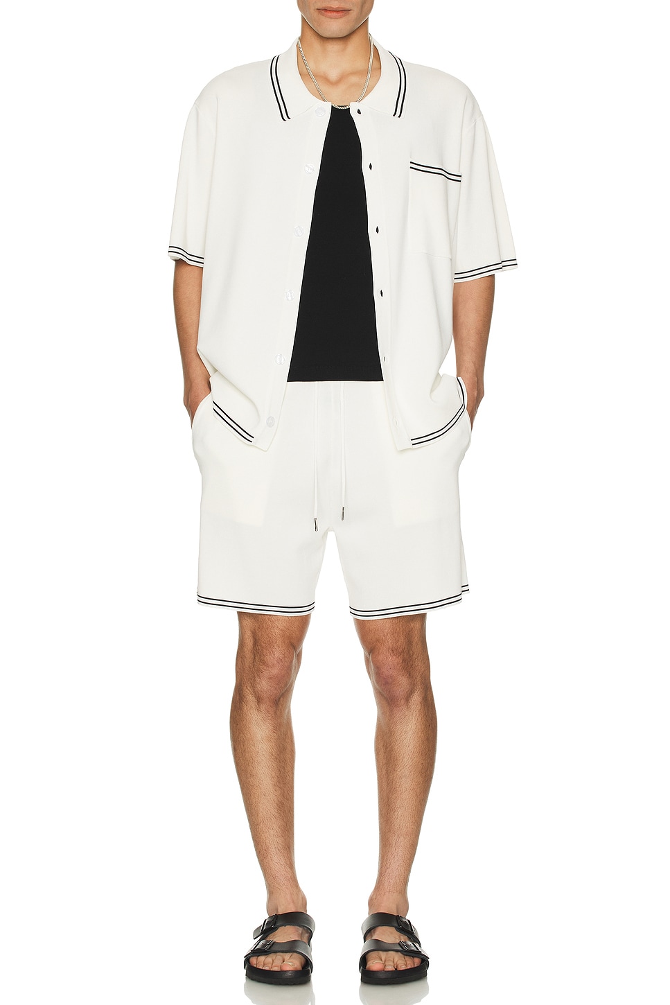 Image 1 of SER.O.YA Daniel Knit Short in White & Black