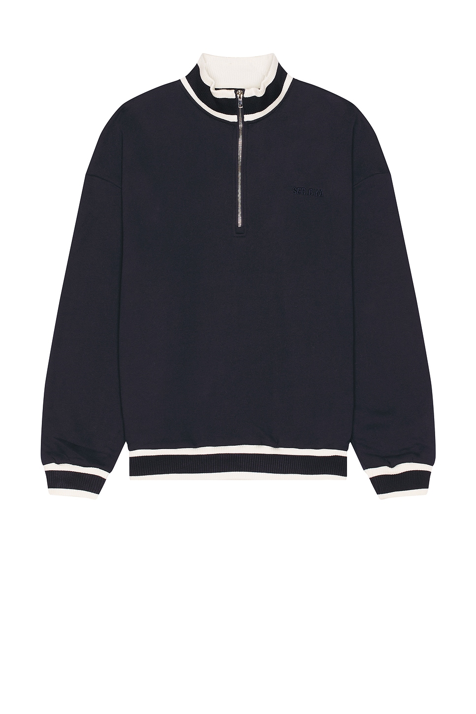 Shop Ser.o.ya Theodore Oversized Fleece Sweater In Navy & White