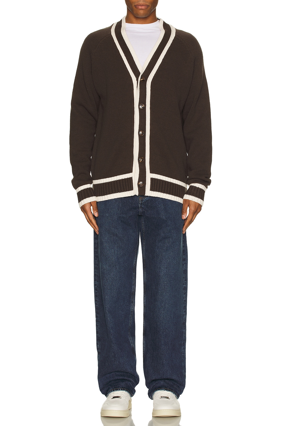 Image 1 of SER.O.YA Aiden Knit Cardigan in Ash Brown