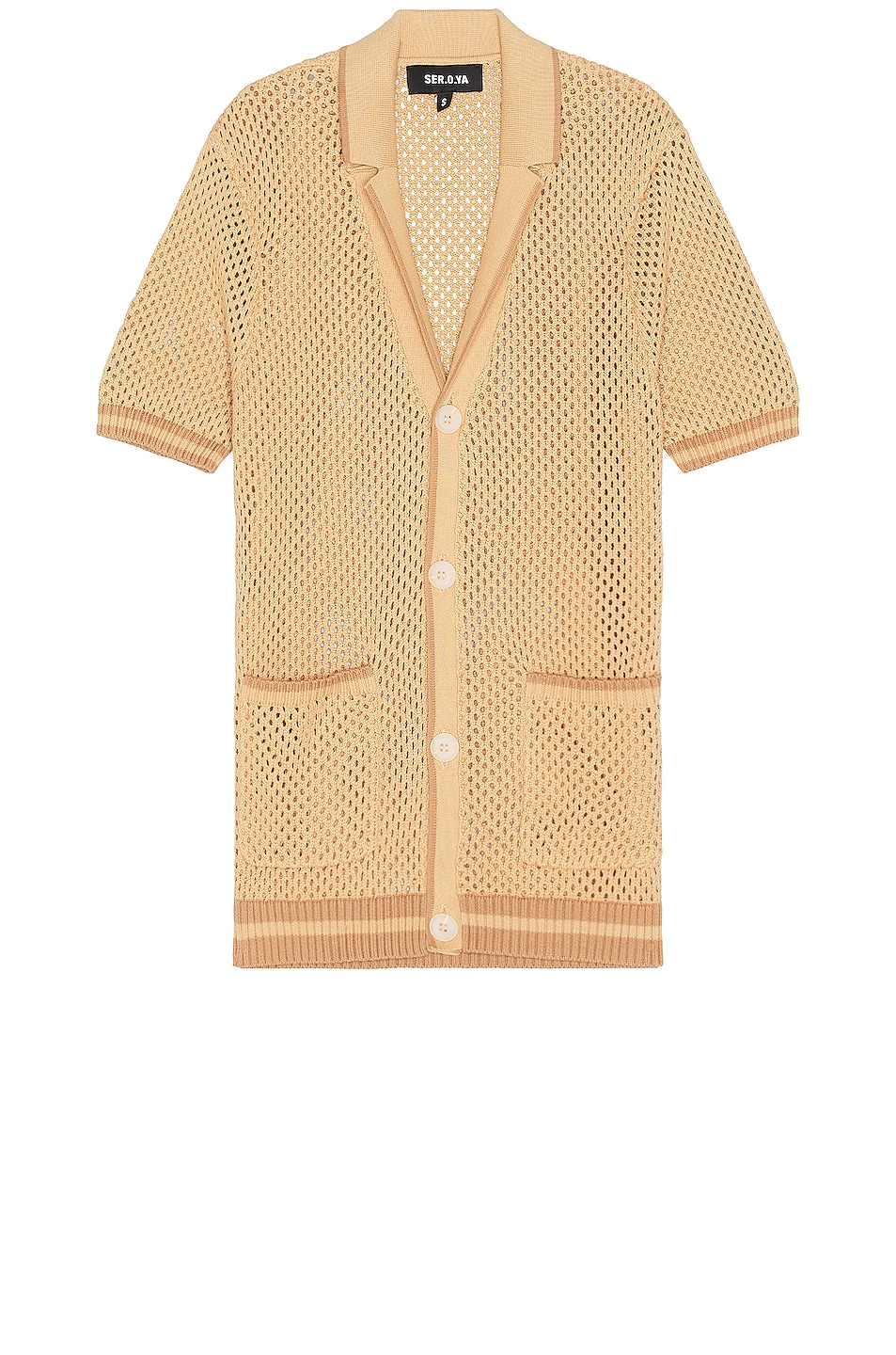 Image 1 of SER.O.YA Michael Crochet Shirt in Beige