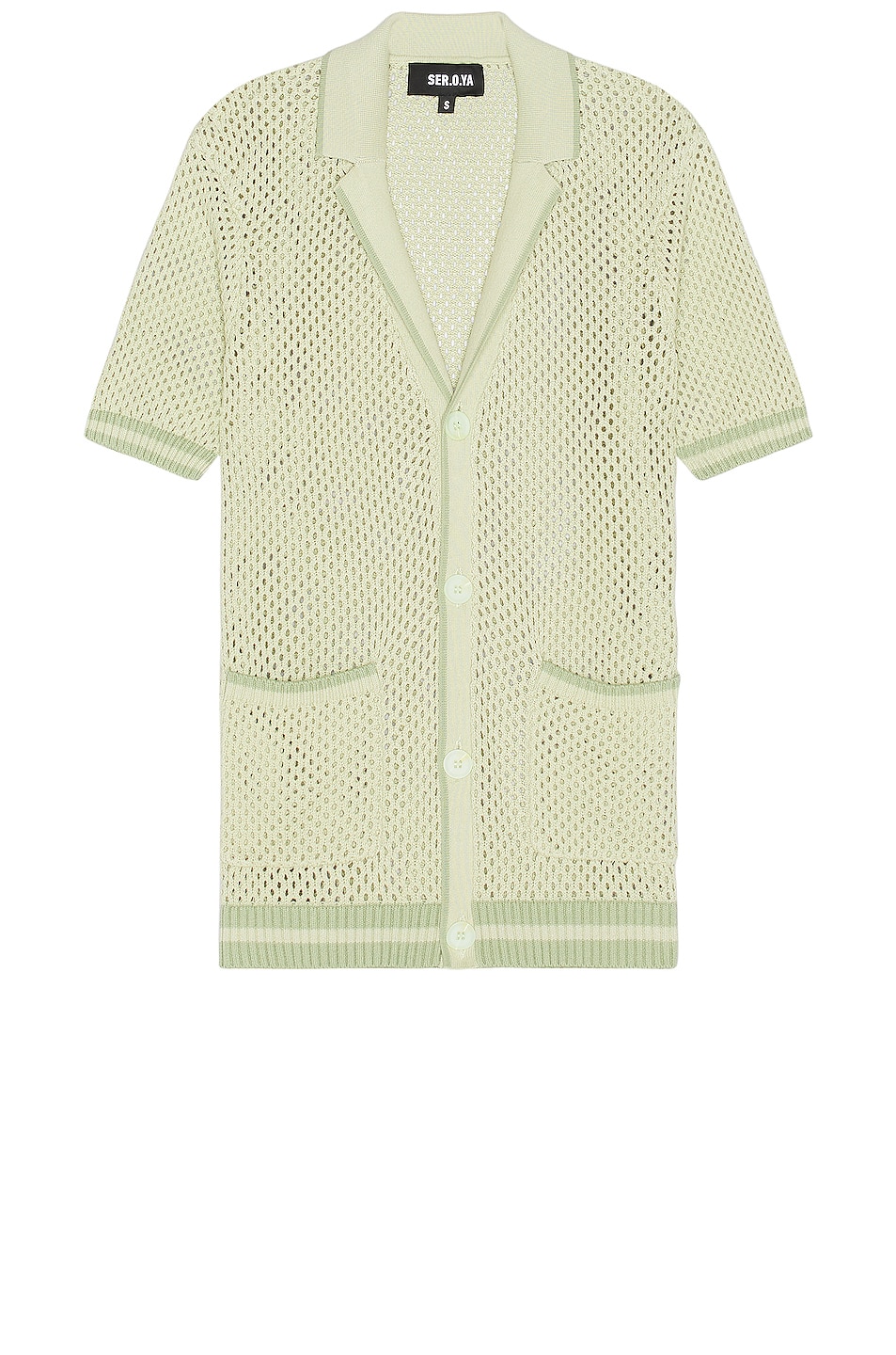 Image 1 of SER.O.YA Michael Crochet Shirt in Mint