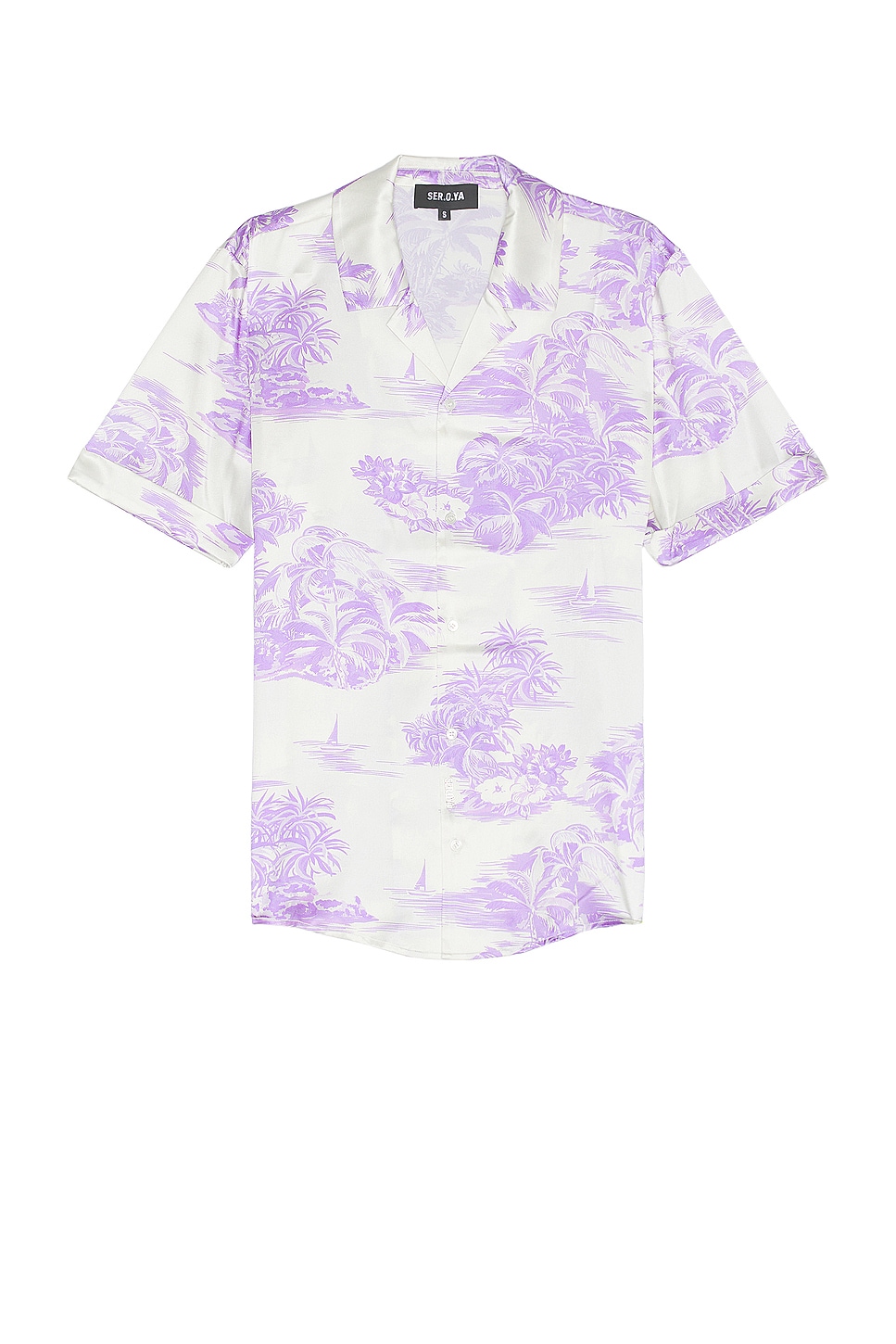 Image 1 of SER.O.YA Brenden Silk Shirt in Lavender Island