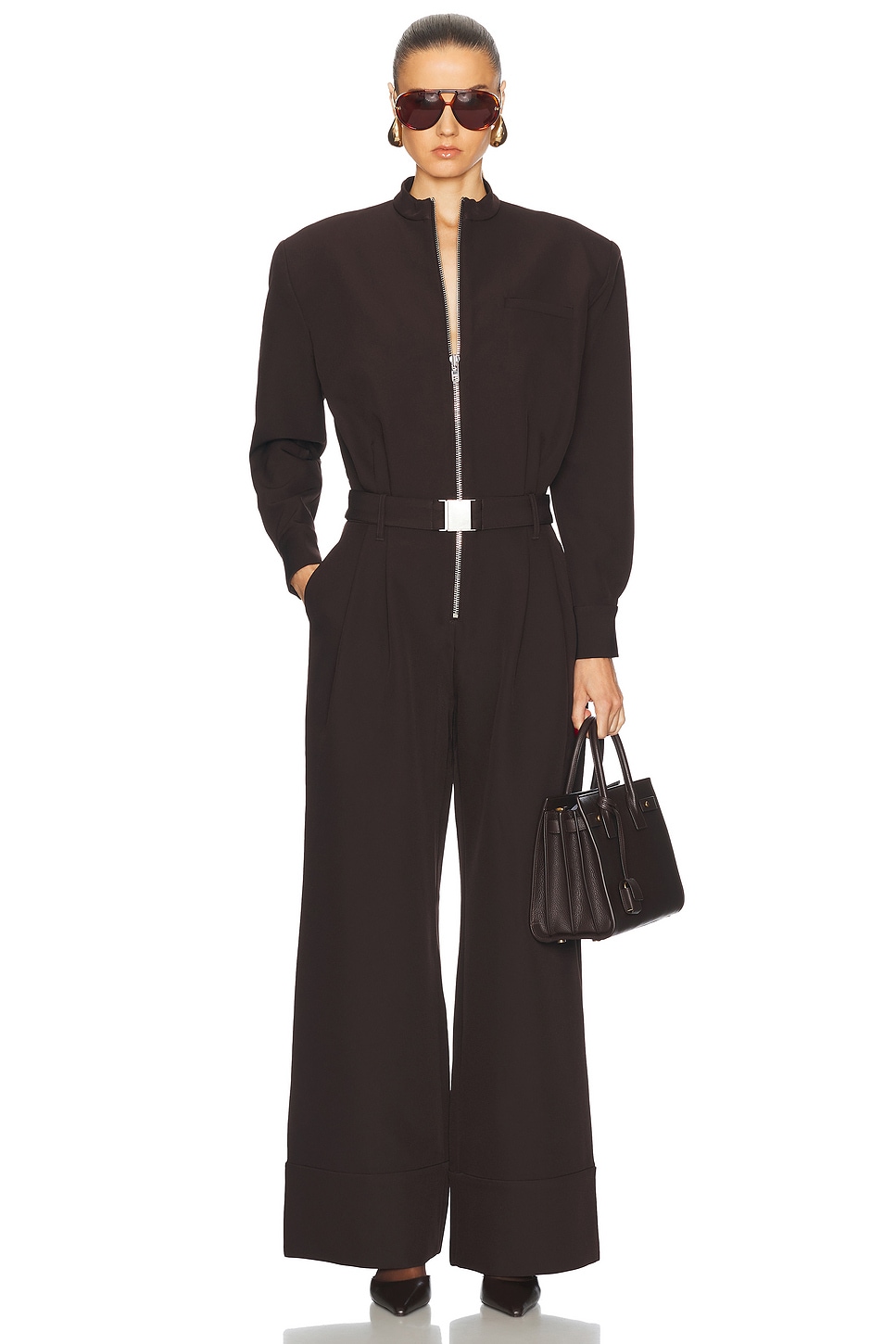 Shop Ser.o.ya Vera Jumpsuit In Ash Brown