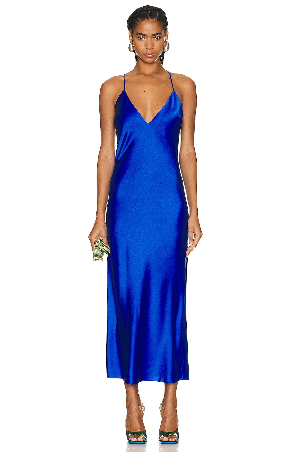 Image 1 of SER.O.YA Rowan Silk Maxi Dress in Royal Blue