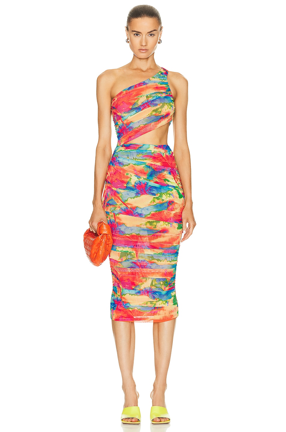 Image 1 of SER.O.YA Imani Midi Dress in Abstract Palm