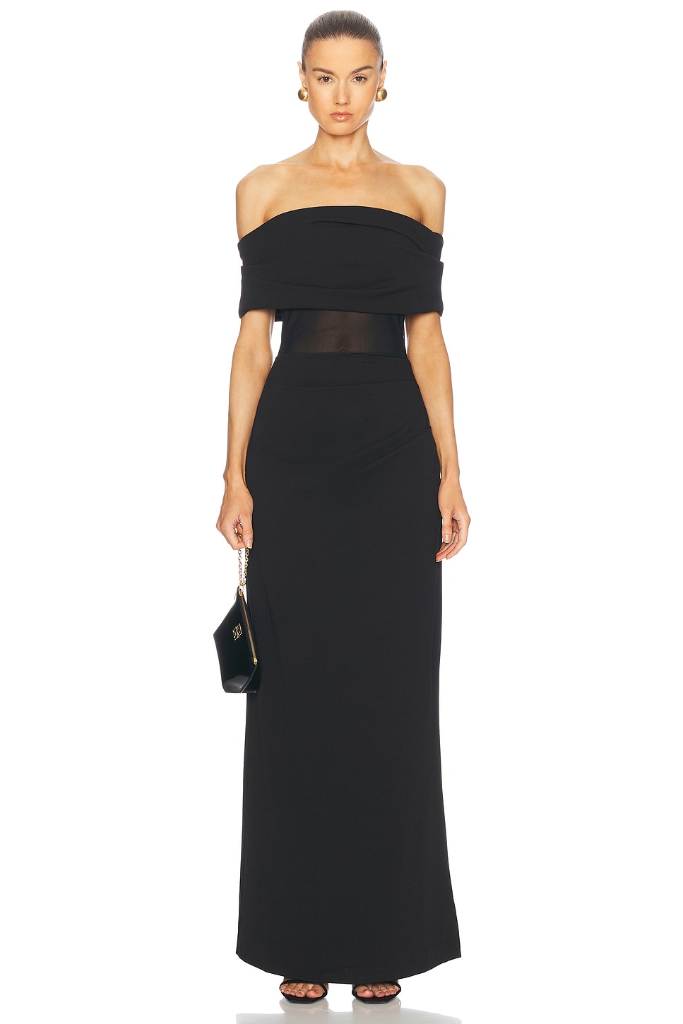 Image 1 of SER.O.YA Isabel Gown Dress in Black