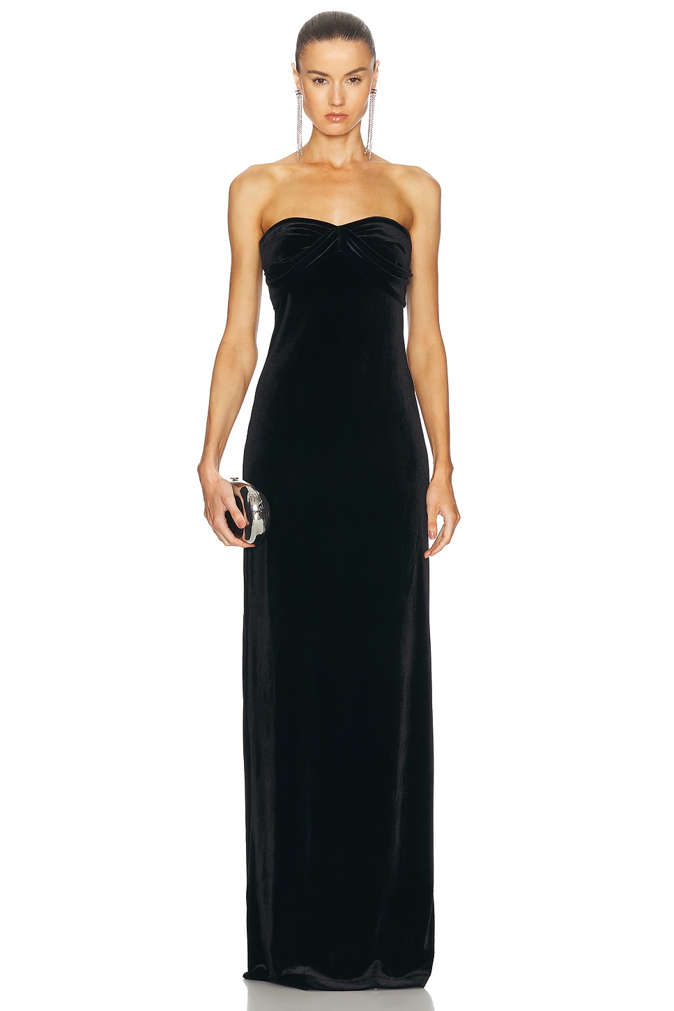 Image 1 of SER.O.YA Noela Velvet Gown in Black