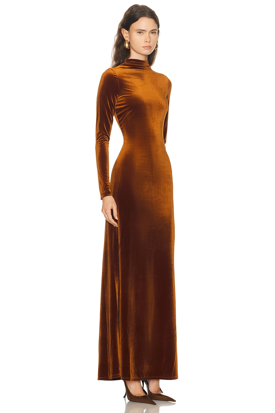 Ser.o.ya Viola Velvet Dress In Brown