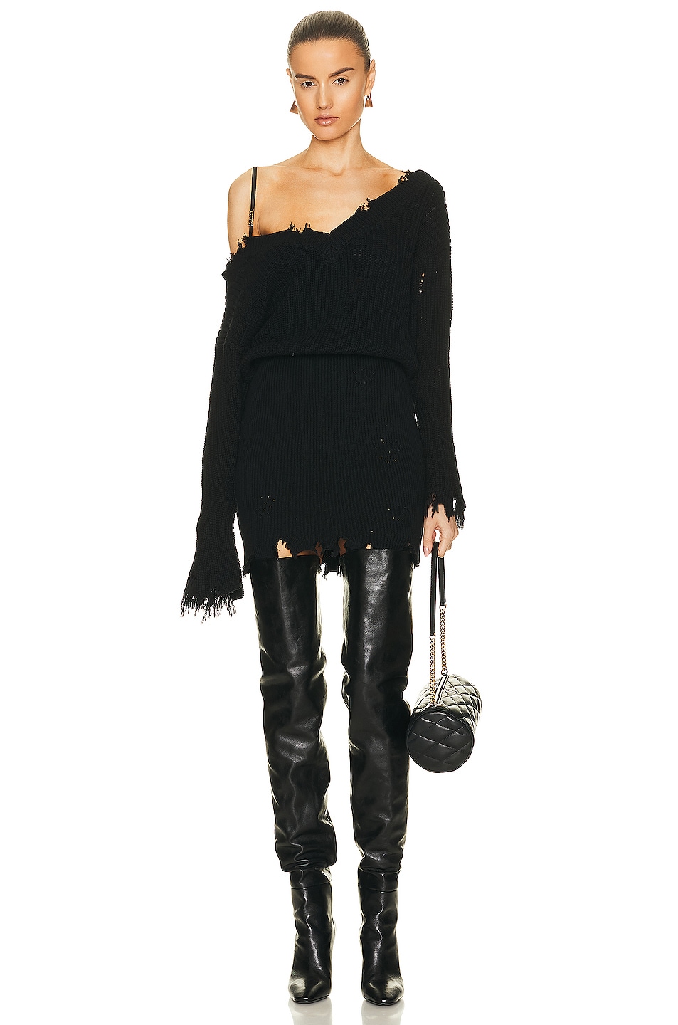Image 1 of SER.O.YA Maude Sweater Dress in Black
