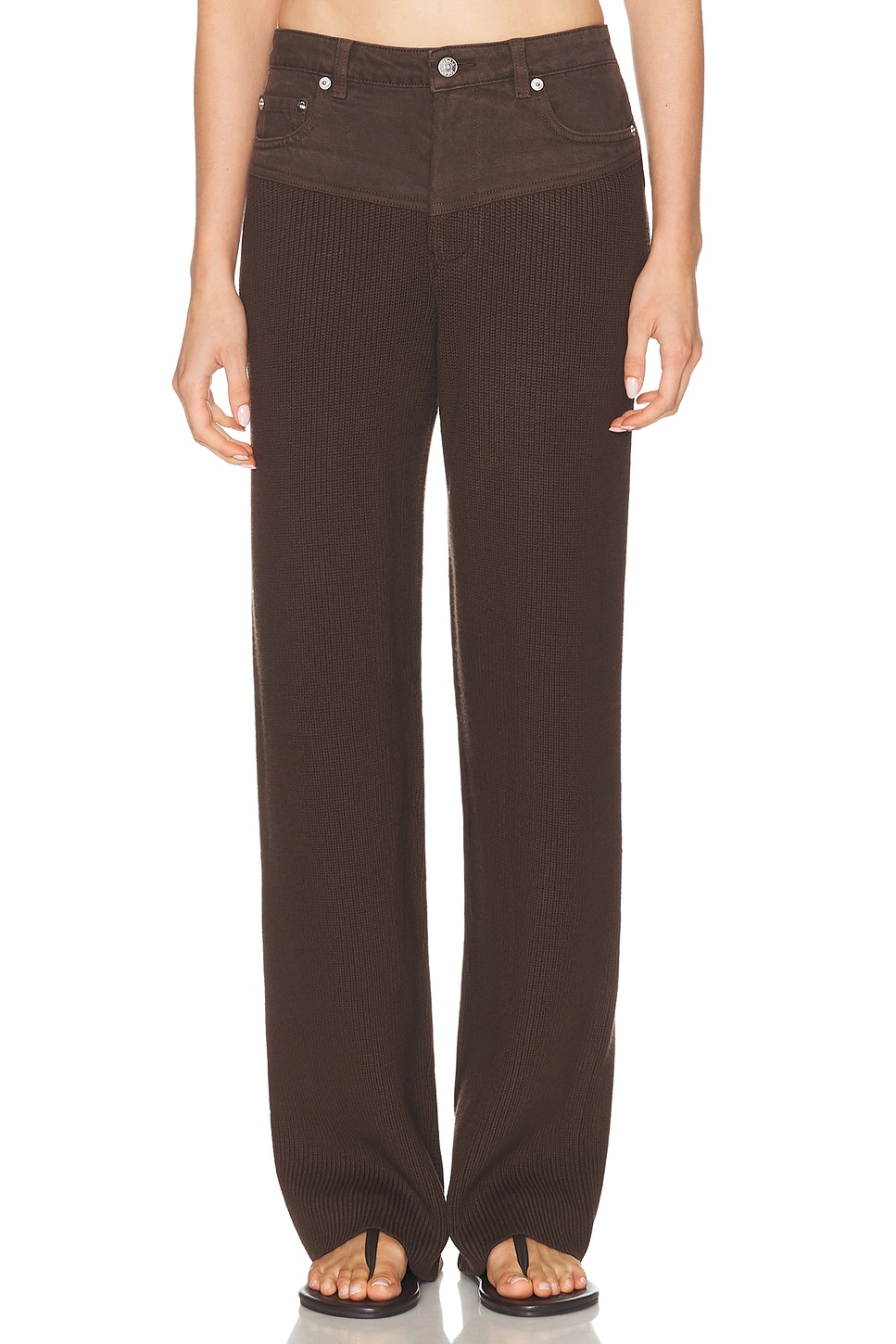 Image 1 of SER.O.YA Chani Pant in Slate Brown & Brown