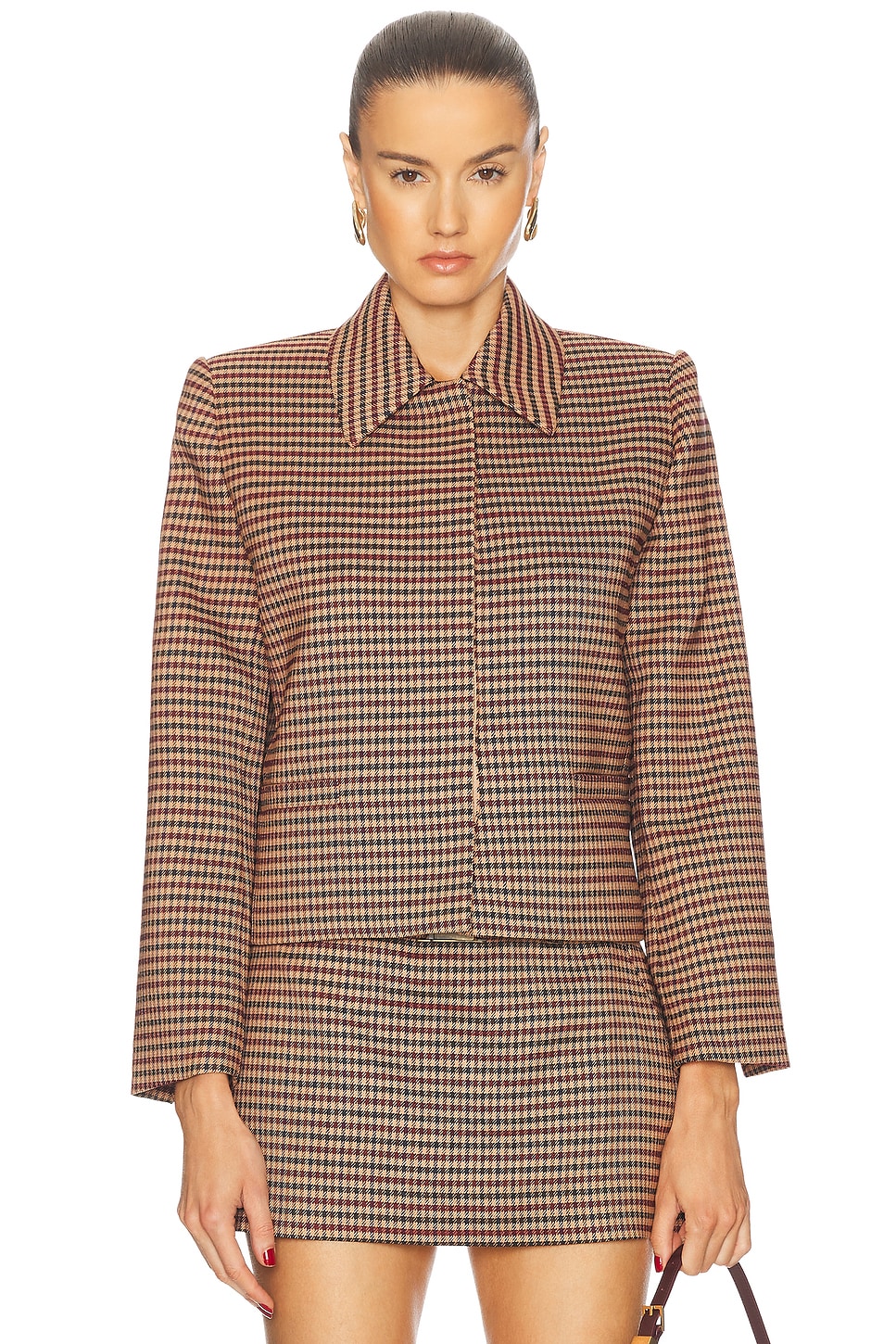 Image 1 of SER.O.YA Jessamine Jacket in Camel Houndstooth