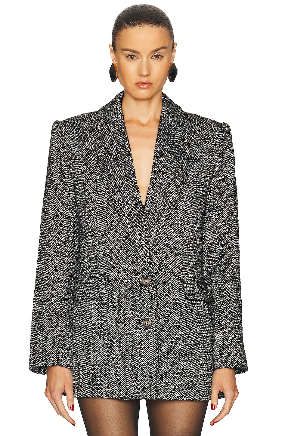 Shop Ser.o.ya Cecilia Blazer In Charcoal & Grey