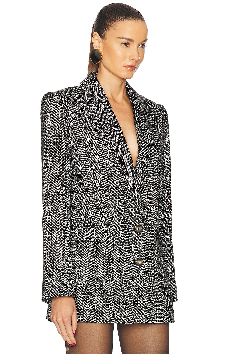 Shop Ser.o.ya Cecilia Blazer In Charcoal & Grey